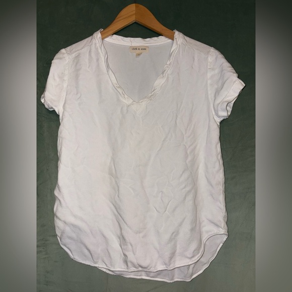 Cloth & Stone White V-Neck Top 🌵M - Picture 1 of 4